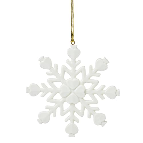 Kate Spade New York Be Jolly Snowflake Christmas Hanging Ornament - Porcelain Holiday Decor