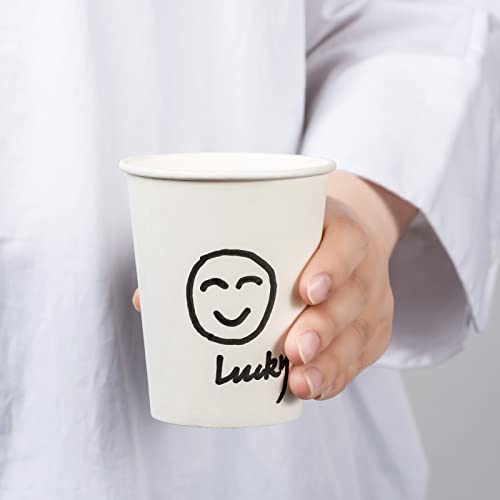8 Oz Disposable Paper Coffee Cups - White, 1000 Pack, Suitable for Hot & Cold Drinks