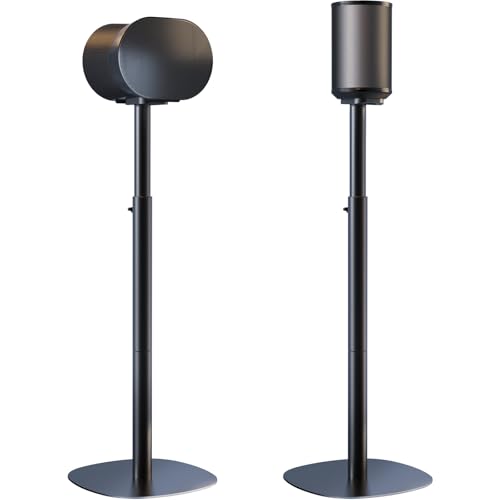 PUTORSEN Black Speaker Stands for Sonos Era 100, 100 SL & Era 300 - Set of 2, Adjustable Height, Cable Management