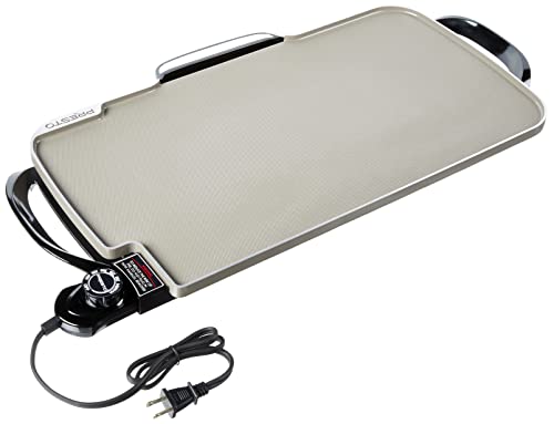 Presto 22-Inch Ceramic Electric Griddle with Removable Handles - Extra Large Nonstick Surface, Warpproof Aluminum, Family Size