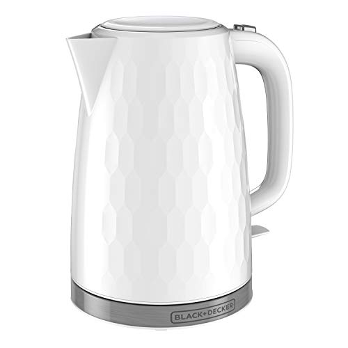 BLACK+DECKER 1.7L Cordless Electric Kettle - White, Rapid Boil, Safety Features