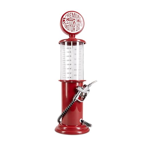 Viking Red Liquor Dispenser Pump for Home Bar - 30 Fl. oz Vintage Style Shot Dispenser