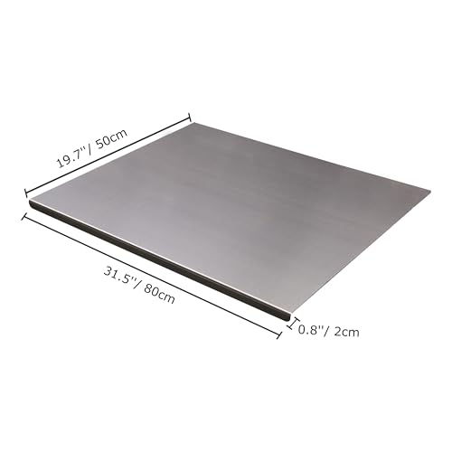 OTAVILEM 31.5 x 19.7 inch Stainless Steel Cutting Board with Counter Lip, Extra Large Kitchen Chopping Surface for Veggies, Meat, Fruits, Bread