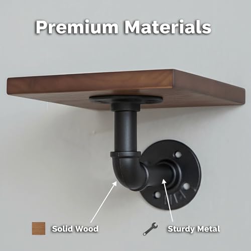 Industrial Pipe Shelves, Wall Ladder Shelving, Corner Wood Bookshelf