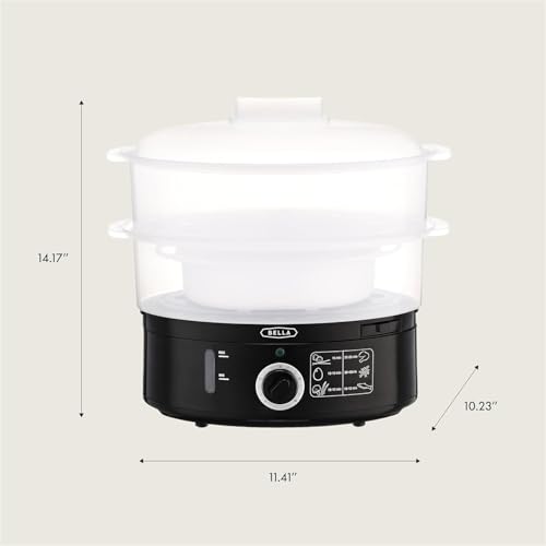 Two-Tier Food Steamer with Stackable Baskets - Black Kitchen Appliance