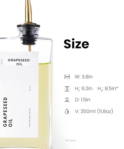 APT 1101 Gold 350ml Olive Oil & Vinegar Dispenser Set – Pack of 4