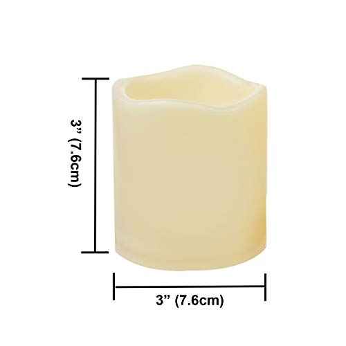 1 Pack LED Flameless Pillar Candle Waterproof Outdoor Battery Operated Candle with Cycling 24 Hours Timer Function for Lantern Home Garden Wedding Party Christmas Halloween Decoration 3x3 inches