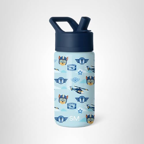 Simple Modern Kids Summit Water Bottle with Straw Lid | Paw Patrol 14oz Stainless Steel Cup Insulated Tumbler for Toddlers, School | Helicopter Chase