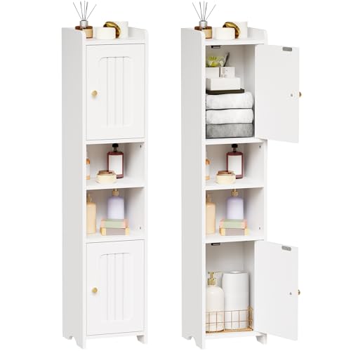 Bathroom Corner Storage Cabinet with Adjustable Shelf - Space Saving Organizer