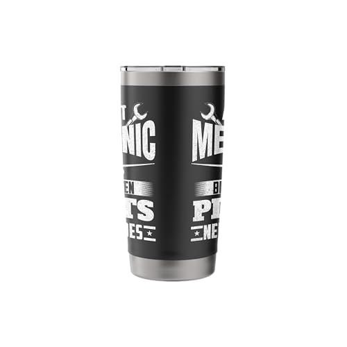 Aircraft Mechanic Tumbler 20oz Insulated Stainless Steel Airplane Maintenance Gift - Black