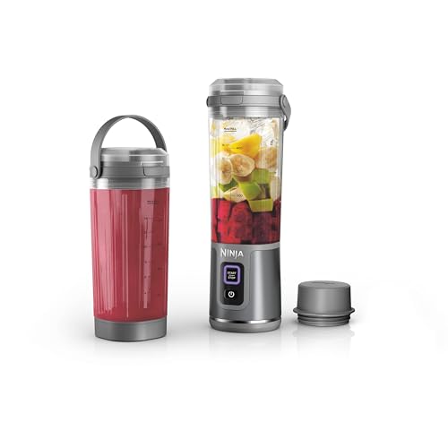Portable Blender with 2 Vessels - Grey, 18oz, Rechargeable USB-C, Includes Accessories