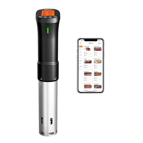 InkSous WiFi Sous Vide Cooker 1000W with App, 18 Recipes, Precise Temp & Timer