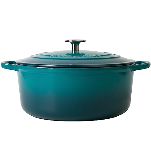 Darkcyan 5.5 Quart Enamel Cast Iron Dutch Oven with Lid & Dual Handles
