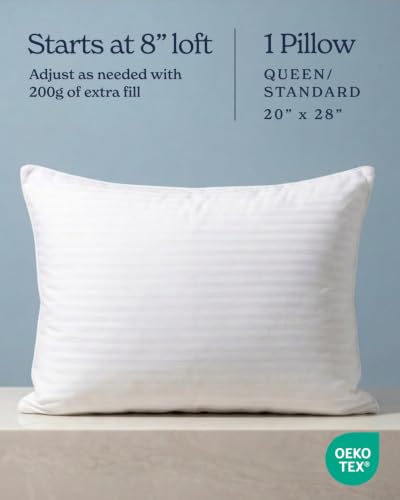 Adjustable Queen Bed Pillow with Down Alternative Fill Set - Queen, 1