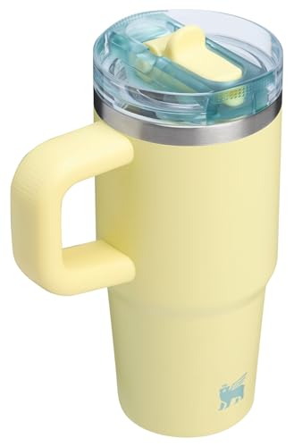 STANLEY Quencher ProTour Flip Straw Tumbler with Leakproof Lid 14 oz | Built-In Straw and Handle | Cup Holder Compatible for Travel | Insulated Stainless Steel Cup | BPA-Free | Pomelo
