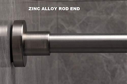 Tension Shower Curtain Rod 43-73 Inches Brushed Nickel Stainless Steel Rustproof Non-Slip Heavy Duty for Bathroom or Window - Variation: Nickel