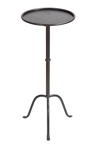 Black Metal Martini Table - Round Side & Accent Table, Sleek Modern Design