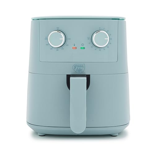 GreenLife 4.5QT Mechanical Air Fryer - Blue Haze, PFAS-Free Ceramic Nonstick