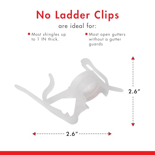 No Ladder 25 Count Clear Gutter & Shingle Clips – Fits No Ladder System
