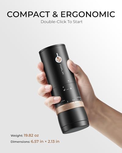 Portable Burr Coffee Grinder with 80 Settings, Single Dose, USB-C Rechargeable
