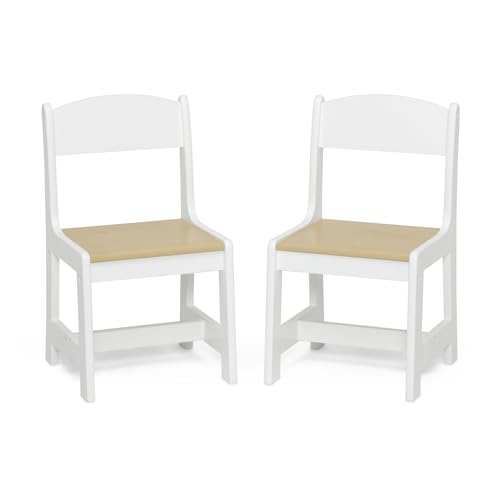 Delta Children MySize Kids Wood Table & 2 Chairs Set Bianca White/Natural