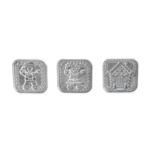 Nordic Ware Gingerbread Cookie Stamps Set of 3 - Cast Aluminum Holiday Cookie Press
