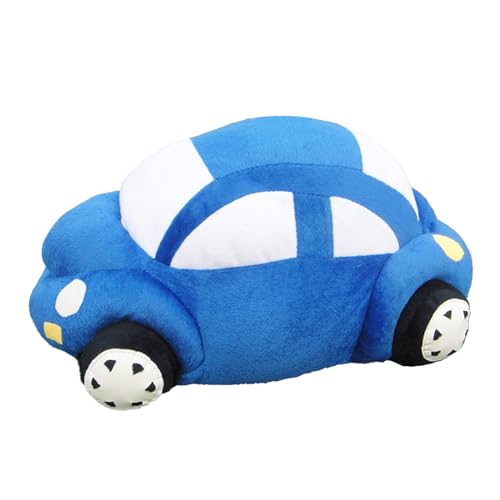Car Plush Stuffed Pillow Plushie Car Shaped Toy Blue Stuff Gifts for Kids 13.7"