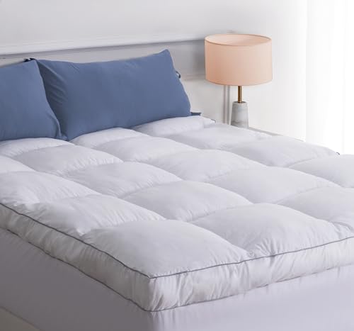 King Mattress Topper White Cooling Plush Bed Pillow Top - Marine Moon