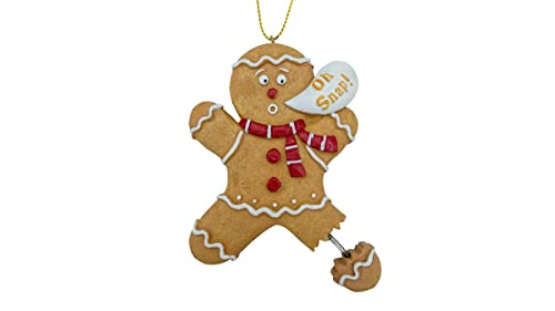 Funny Gingerbread Man Christmas Ornament - Broken Leg Holiday Decor