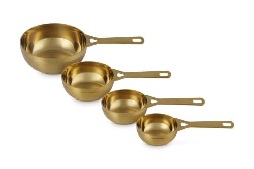 Measuring Cups Set - Stainless Steel with Gold Finish, 4 Pieces - Variation of Measuring Cups / Stainless Steel with Gold Finish