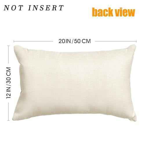 RABUSOFA Christmas Pillow Covers 12x20 Set of 2,Merry Christmas Believe Decoration Red Xmas Winter Holiday Lumbar Cushion Case for Home Sofa Couch