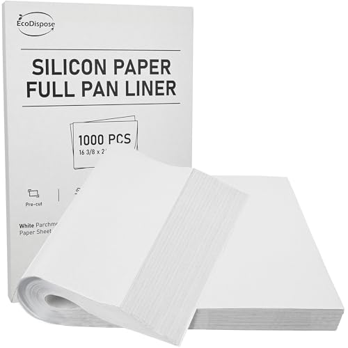 EcoDispose 1000 Pcs Precut Parchment Paper Baking Sheets, 16-3/8" x