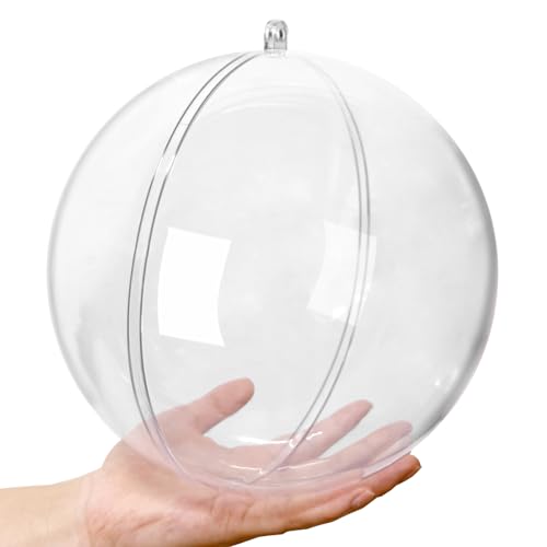 Haawooky 7.8 Inch Extra Large Clear Fillable Christmas Ornaments - 2 Pack