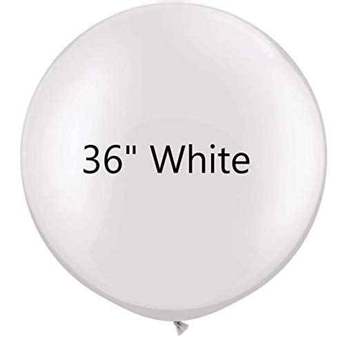 36 inch White Latex Balloons Large Round Balloon for Birthday Wedding Party Decorations,6 pcs