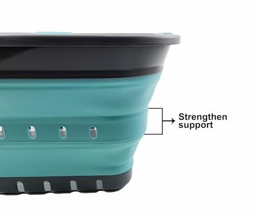 Collapsible Laundry Basket 42L BPA-Free Foldable Storage Bin Alloy Grey & Crystal Blue