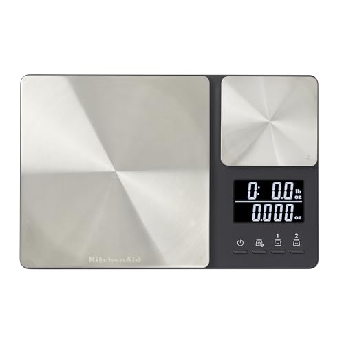 KitchenAid Dual Platform Digital Kitchen Food Scale 11lb & 16oz Capacity, Black