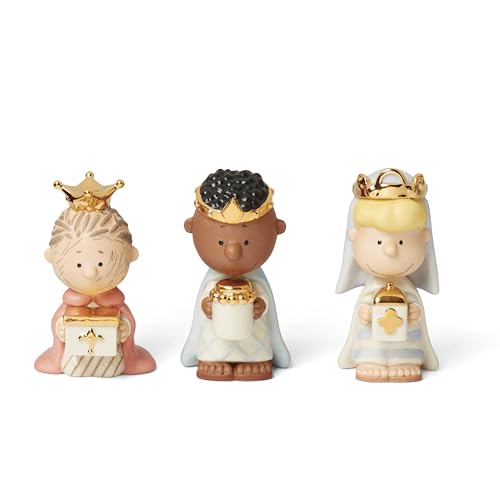 Lenox Peanuts Christmas Pageant 3 Kings Figurine Set - Holiday Nativity Decor
