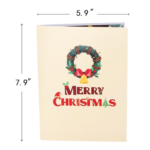 Ribbli Musical Christmas Card with Light & Envelope - Pop Up Holiday Greeting