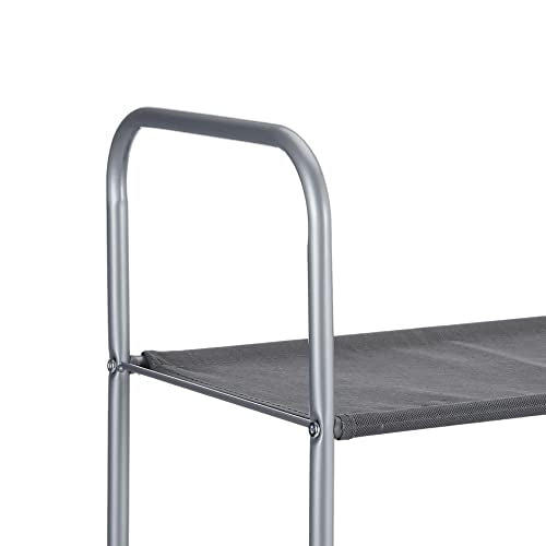 Freestanding Closet Organizer with Fabric Bins and Shelves - Grey, 32.7" x 12.2" x 31"