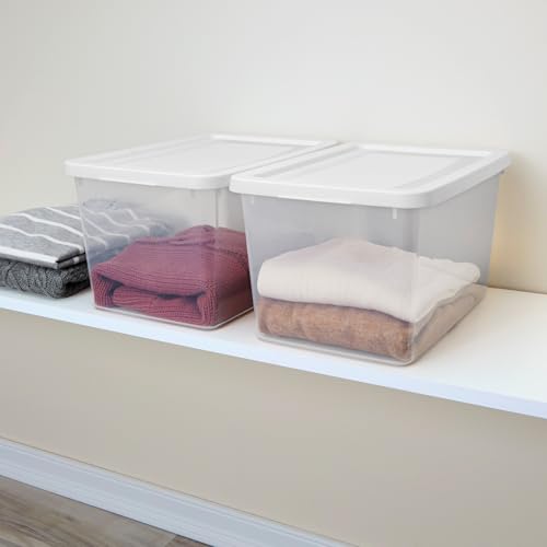 Sterilite 20 Quart Stackable Clear Plastic Storage Bins - 6-Pack