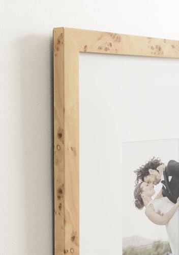 Faux Burlwood Picture Frame Set - 16x20 & 8x10 Wall Decor for Gallery Wall