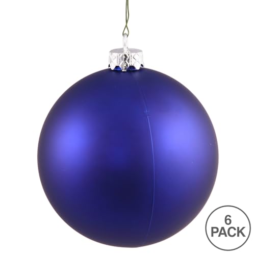 Vickerman 4-inch Cobalt Matte Christmas Ornament - Pack of 6