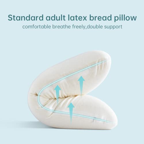 ORHETVE Queen Talalay Latex Pillow - Extra Soft Support for Side & Back Sleepers, Removable Cotton Cover