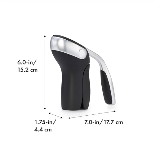 OXO Steel Wine Bottle Opener with Foil Cutter - Black Corkscrew, 2.1 Version
