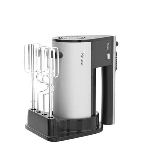 Black 600W Hand Mixer with 10 Speeds Turbo Function - Lightweight Kitchen Appliance