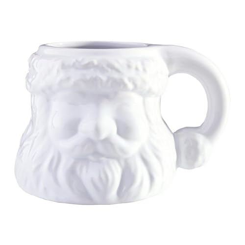 Christmas Santa Mug Ceramic Glossy White 15oz Holiday Coffee Cup