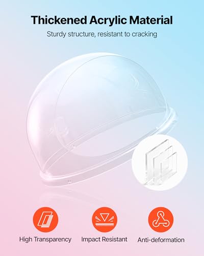 VEVOR 21 Inch Cotton Candy Machine Cover Acrylic Dome Bubble Shield for 20 Inch Floss Maker