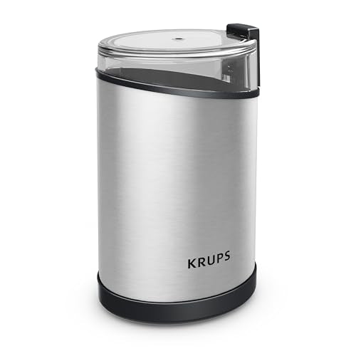 KRUPS Stainless Steel Coffee & Spice Grinder, 3oz Capacity, One-Touch Operation