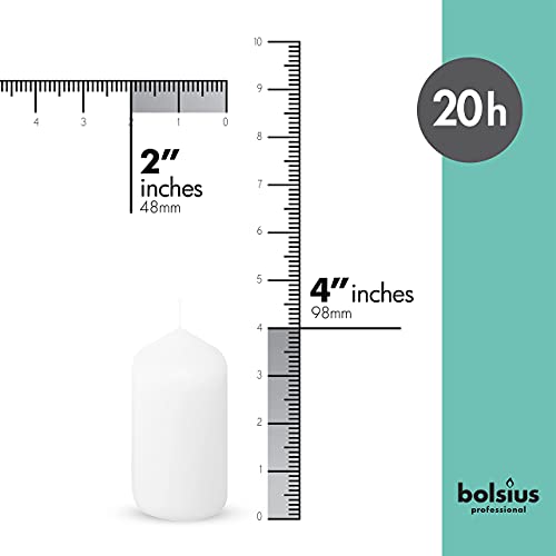 2x4 Inch Unscented Pillar Candles Set of 20 - Dripless & Smokeless Wedding & Party Decor