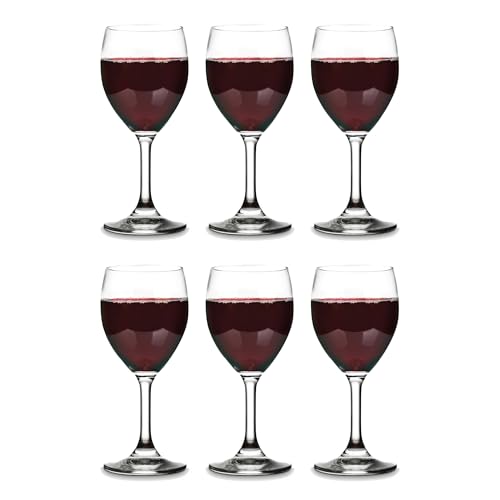 Small Wine Glasses Set of 6 - 8.5 Oz Thin Stem White Wine Glasses - Vikko